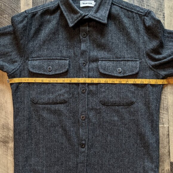 Taylor Stitch Explorer Shirt Coal Herringbone Grey Wool Small - Picture 8 of 8